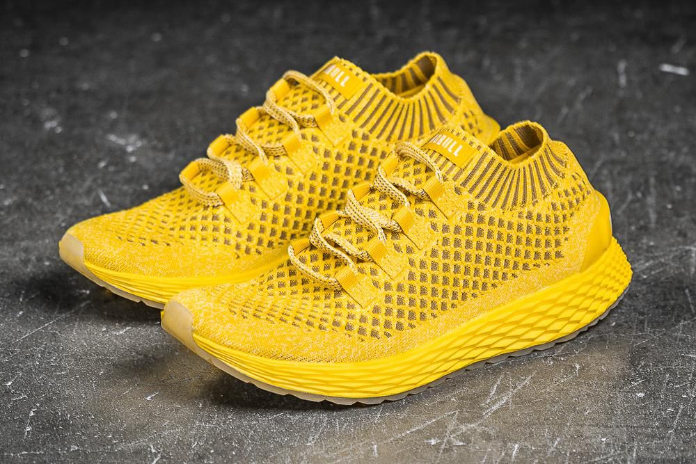 NOBULL Men's Lemon Drop Knit Running Shoes - Yellow - Ireland (1785GVUOS)